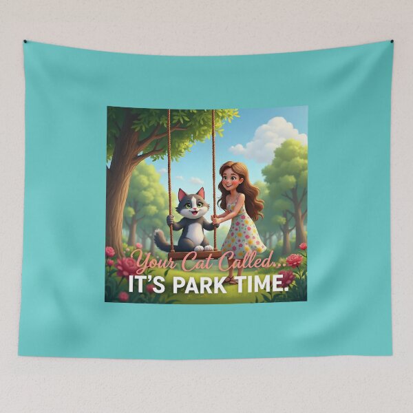 Item preview, "Your Cat Called... It Is Park Time" — Playful Pet Lifestyle Image designed and sold by Creative-RE.