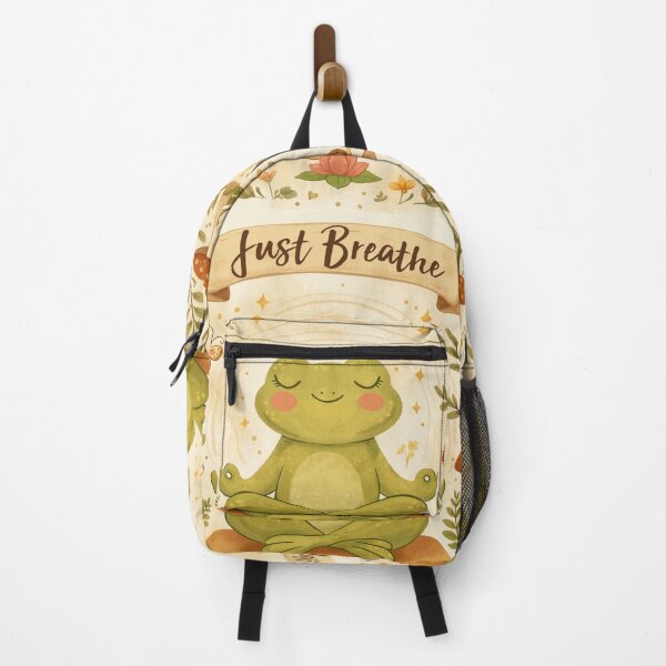 Item preview, Just breathe Cute Frog Mindfulness Art designed and sold by Turiva.
