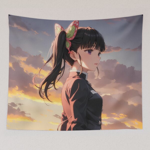 Item preview, Kanao Tsuyuri Demon Slayer Sunset Butterfly Gaze designed and sold by 108Recordings.