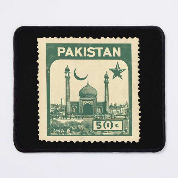 Item preview, Vintage Pakistan Postage Stamp Art - Grand Mosque & Crescent Moon designed and sold by tiigerdad.