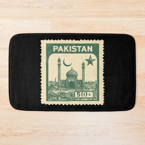 Item preview, Vintage Pakistan Postage Stamp Art - Grand Mosque & Crescent Moon designed and sold by tiigerdad.
