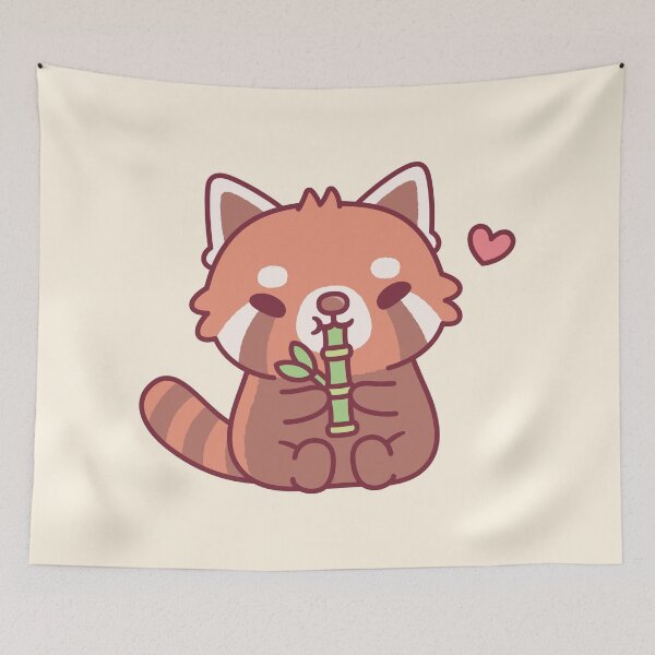 Item preview, Cute Red Panda Loves Bamboo designed and sold by rustydoodle.