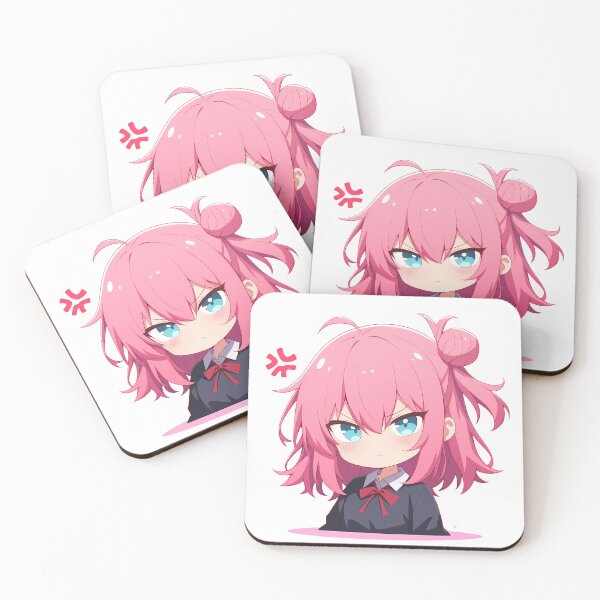 Item preview, Yui Yuigahama Oregairu Angry Chibi Pink Hair Side Bun designed and sold by 108Recordings.