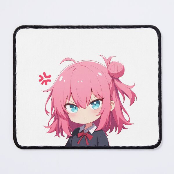 Item preview, Yui Yuigahama Oregairu Angry Chibi Pink Hair Side Bun designed and sold by 108Recordings.