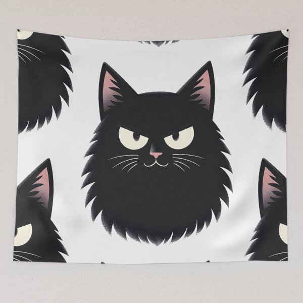 Item preview, Black Cat Face – Bold Cartoon Style designed and sold by nhk999.