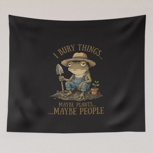 Item preview, Funny Frog Gardening Meme I Bury Things Dark Humor Vintage Retro Design designed and sold by kiralynstration.