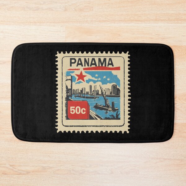 Item preview, Vintage Panama Postage Stamp Art - Canal & Panama City Skyline designed and sold by tiigerdad.