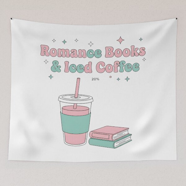 Item preview, Romance Books and Iced Coffee Cute Pink Book Lover Aesthetic Design designed and sold by DIRTYSKETCHH.
