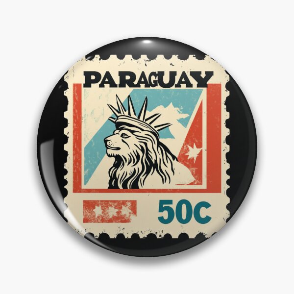 Item preview, Vintage Paraguay Postage Stamp Art - Lion & Star Heraldry designed and sold by tiigerdad.