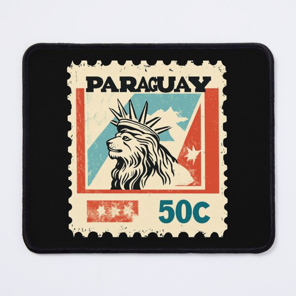 Item preview, Vintage Paraguay Postage Stamp Art - Lion & Star Heraldry designed and sold by tiigerdad.