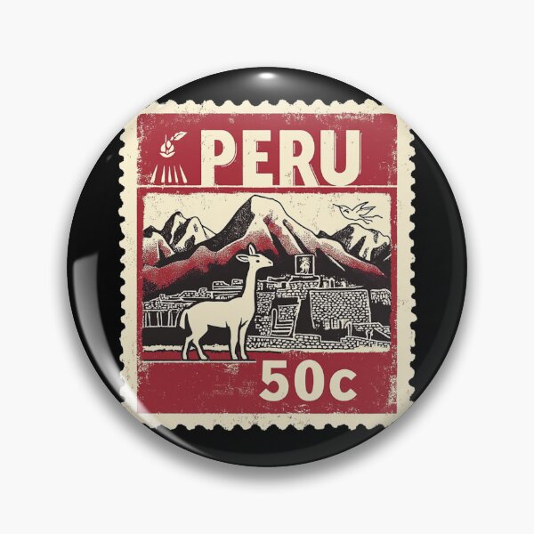 Item preview, Vintage Peru Postage Stamp Art - Machu Picchu & Vicuña designed and sold by tiigerdad.