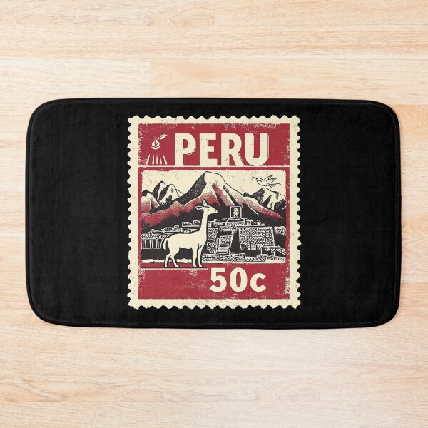 Item preview, Vintage Peru Postage Stamp Art - Machu Picchu & Vicuña designed and sold by tiigerdad.
