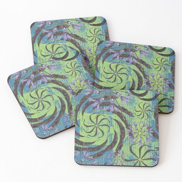 Item preview, Honey Locust & First Spring Flower Radials on Blue & Green Barn Tin designed and sold by Digitalmyth's Designs.