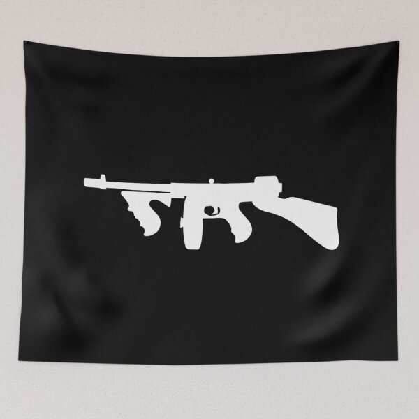 Item preview, White Tommy Gun Silhouette designed and sold by UNK-Fatigues.