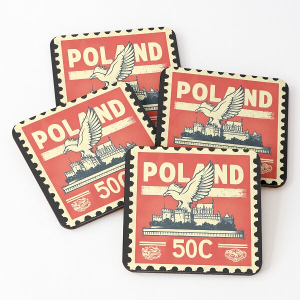 Item preview, Vintage Poland Postage Stamp Art - White Eagle & Royal Castle designed and sold by tiigerdad.