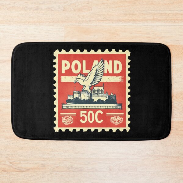 Item preview, Vintage Poland Postage Stamp Art - White Eagle & Royal Castle designed and sold by tiigerdad.