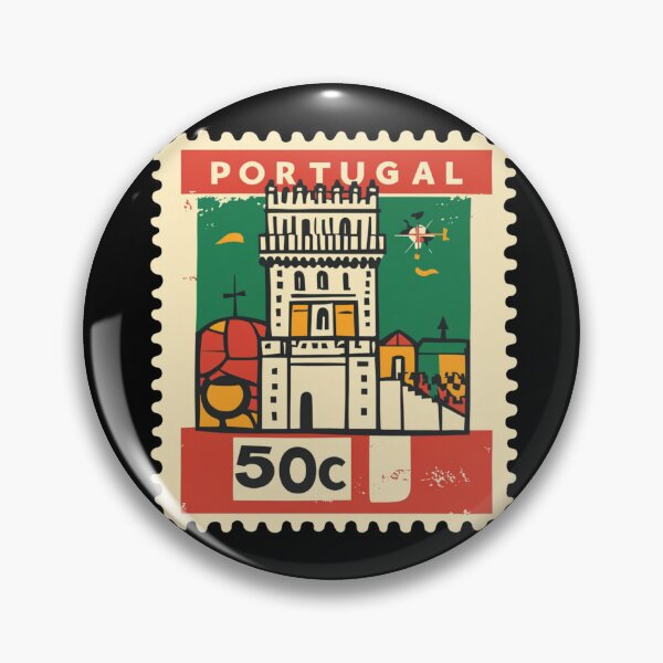 Item preview, Vintage Portugal Postage Stamp Art - Belem Tower & Lisbon Coast designed and sold by tiigerdad.