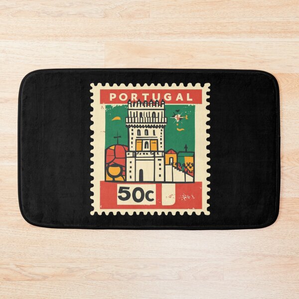 Item preview, Vintage Portugal Postage Stamp Art - Belem Tower & Lisbon Coast designed and sold by tiigerdad.