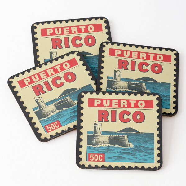 Item preview, Vintage Puerto Rico Postage Stamp Art - El Morro & San Juan Coast designed and sold by tiigerdad.