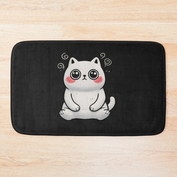 Item preview, Kawaii Overthinking Cat Embroidery Design, Cute Chubby Anime Night Anxiety Cat designed and sold by ColorSplash123.