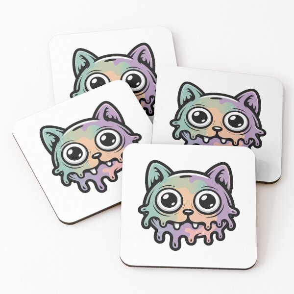 Item preview, Cute Creepy Doodle Cat – Funny Minimal Monster Cartoon Sticker Design designed and sold by Dospart.