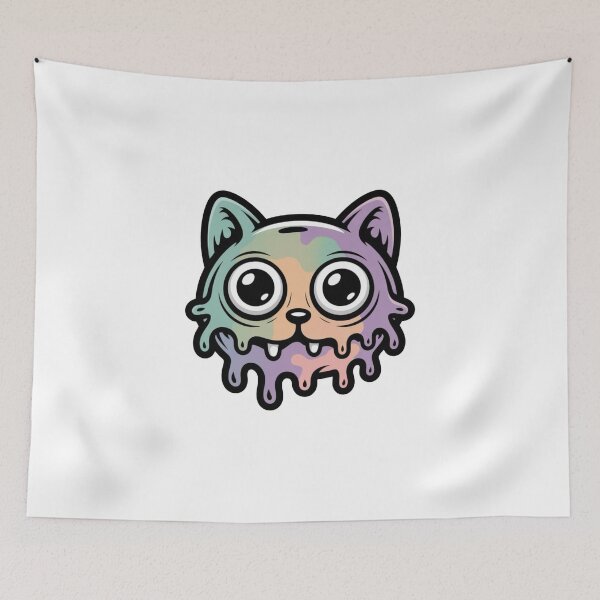 Item preview, Cute Creepy Doodle Cat – Funny Minimal Monster Cartoon Sticker Design designed and sold by Dospart.