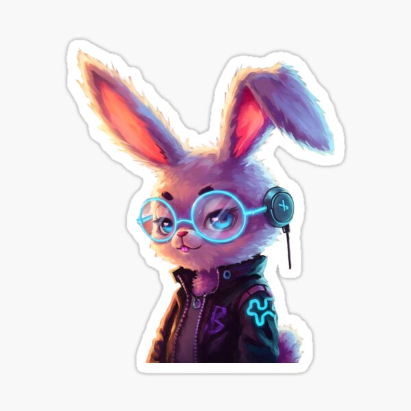 Frankenpetz Bunnyz - Vibe the Tech-DJ Bunny (Unit #06) Sticker