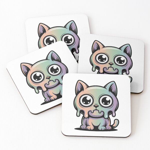 Item preview, Cute Creepy Doodle Cat – Funny Minimal Monster Cartoon Sticker Design designed and sold by Dospart.