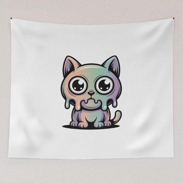 Item preview, Cute Creepy Doodle Cat – Funny Minimal Monster Cartoon Sticker Design designed and sold by Dospart.
