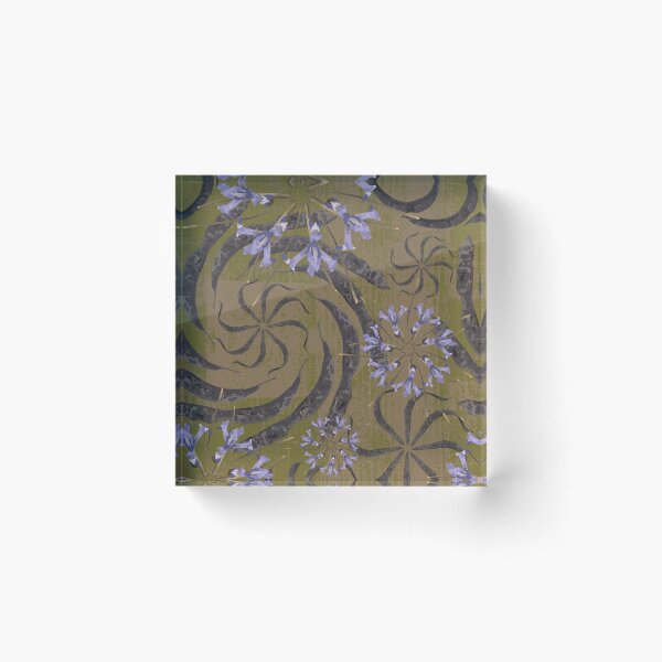 Item preview, Honey Locust & First Spring Flower Radials on Brown & Olive Barn Tin designed and sold by Digitalmyth's Designs.