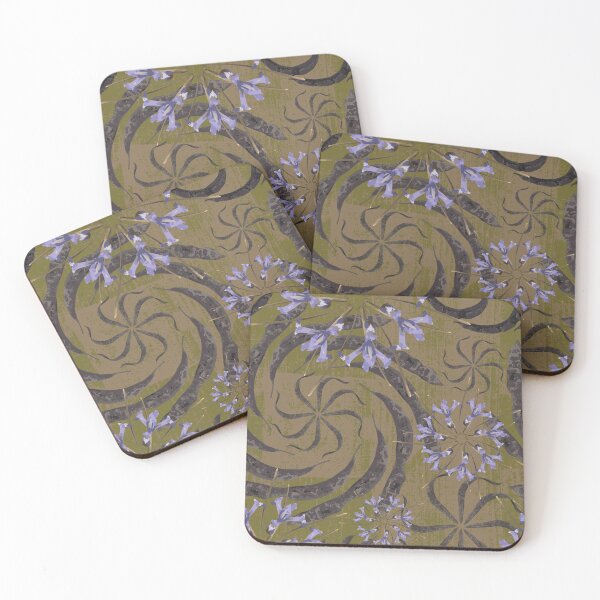 Item preview, Honey Locust & First Spring Flower Radials on Brown & Olive Barn Tin designed and sold by Digitalmyth's Designs.