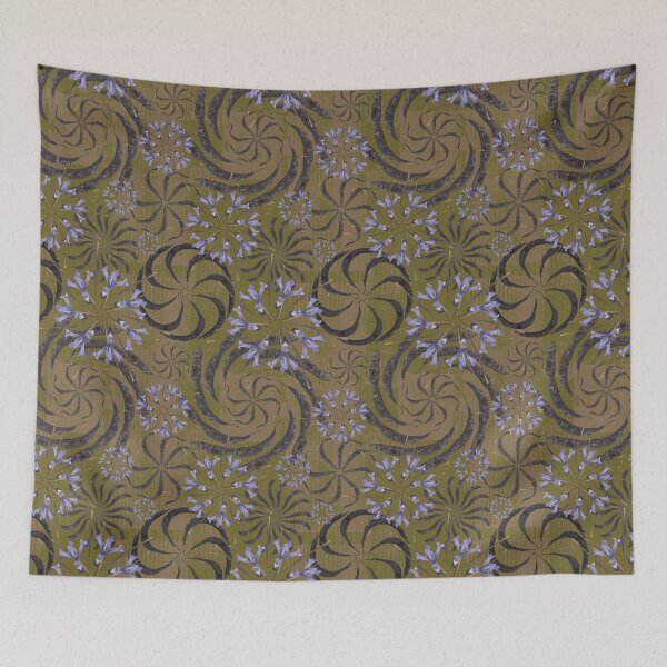 Item preview, Honey Locust & First Spring Flower Radials on Brown & Olive Barn Tin designed and sold by Digitalmyth's Designs.