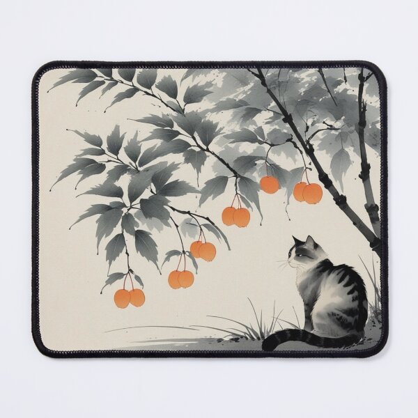 Item preview, Ink Wash Cat with Cherries designed and sold by LEO'S CREATURE れおずくりーちゃー.