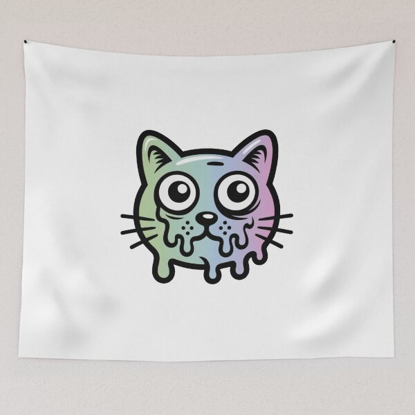 Item preview, Cute Creepy Doodle Cat – Funny Minimal Monster Cartoon Sticker Design designed and sold by Dospart.