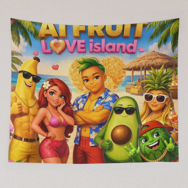 Item preview, AI Fruit Love Island designed and sold by AiArtCreations1.