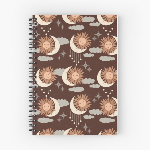Item preview, Medium scale of Chocolate Brown Celestial Sun Moon Boho Earthy Pattern designed and sold by DColourMuse.