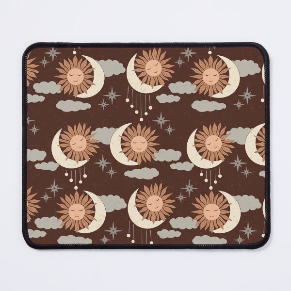 Item preview, Medium scale of Chocolate Brown Celestial Sun Moon Boho Earthy Pattern designed and sold by DColourMuse.