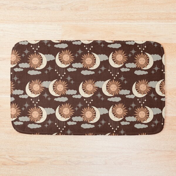 Item preview, Medium scale of Chocolate Brown Celestial Sun Moon Boho Earthy Pattern designed and sold by DColourMuse.