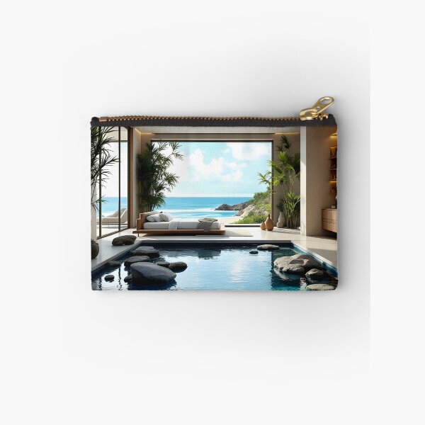 Item preview, Luxury Ocean View Bedroom with Indoor Pool Aesthetic designed and sold by DreamyWallVibes.