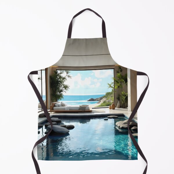 Item preview, Luxury Ocean View Bedroom with Indoor Pool Aesthetic designed and sold by DreamyWallVibes.