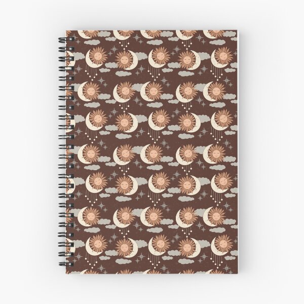 Item preview, Small scale of Chocolate Brown Celestial Sun Moon Boho Earthy Pattern designed and sold by DColourMuse.