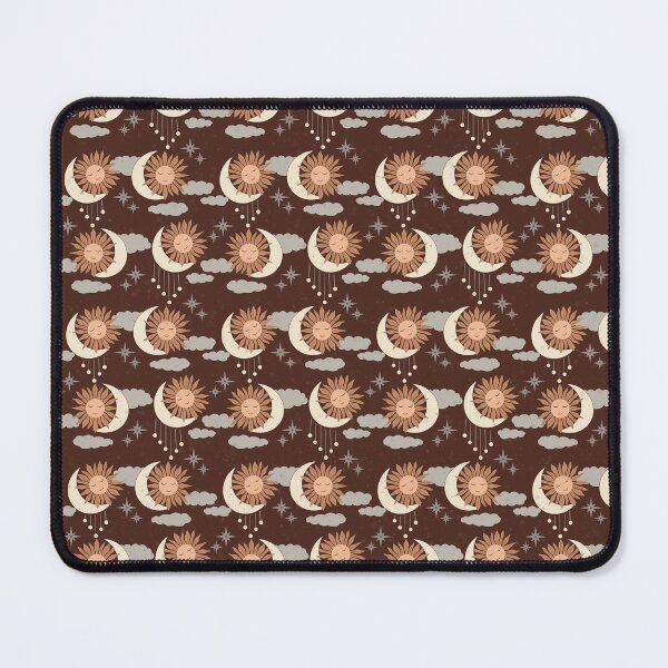 Item preview, Small scale of Chocolate Brown Celestial Sun Moon Boho Earthy Pattern designed and sold by DColourMuse.