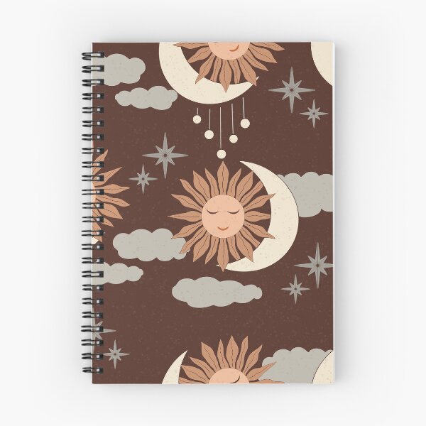 Item preview, Large scale of Chocolate Brown Celestial Sun Moon Boho Earthy Pattern designed and sold by DColourMuse.