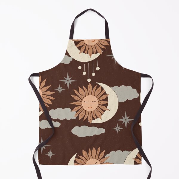 Item preview, Large scale of Chocolate Brown Celestial Sun Moon Boho Earthy Pattern designed and sold by DColourMuse.