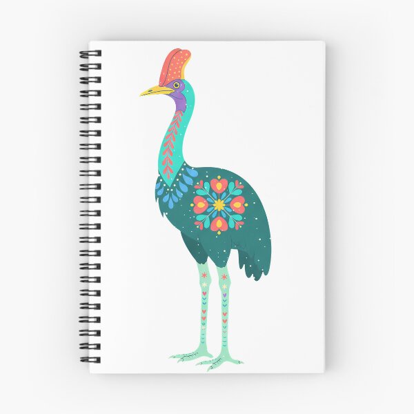 Item preview, Floral Folk Art Cassowary – Scandinavian Folk Art by heidiannemorris © designed and sold by FOLK ART FUSION.
