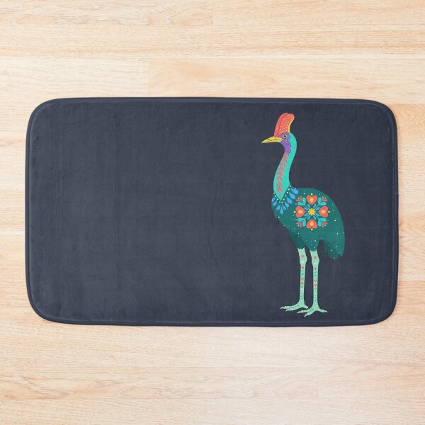 Item preview, Floral Folk Art Cassowary – Scandinavian Folk Art by heidiannemorris © designed and sold by FOLK ART FUSION by heidiannemorris.