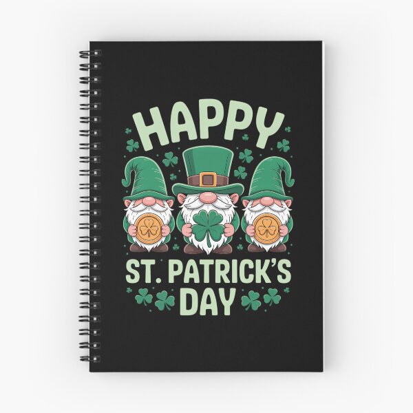 Item preview, Three Gnomes Holding Shamrock Leopard Plaid St Patrick's Day designed and sold by PunkNation-Arts.