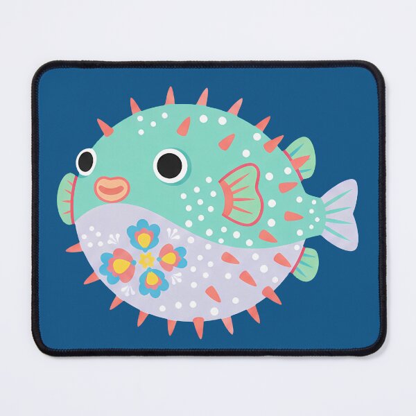 Item preview, Floral Folk Art Pufferfish – Scandinavian Folk Art by heidiannemorris © designed and sold by FOLK ART FUSION by heidiannemorris.
