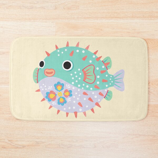 Item preview, Floral Folk Art Pufferfish – Scandinavian Folk Art by heidiannemorris © designed and sold by FOLK ART FUSION by heidiannemorris.