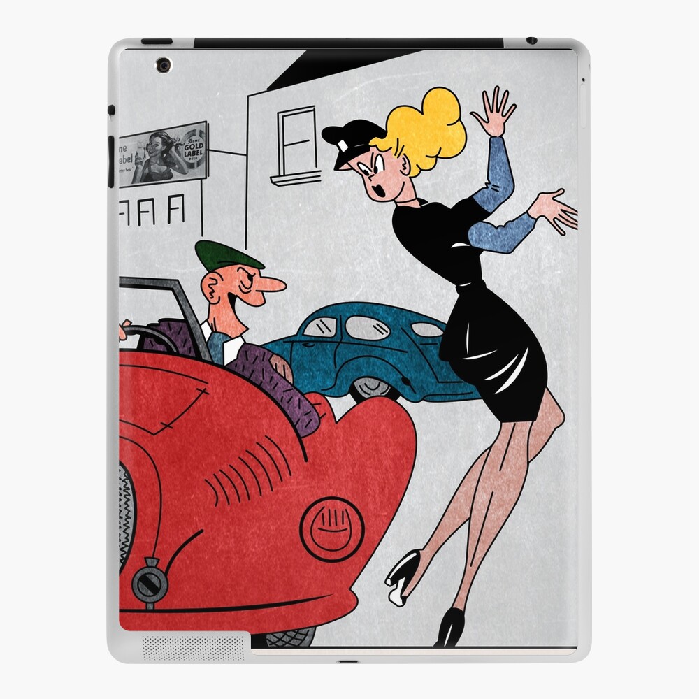 Coque Et Skin Adhesive Ipad Humour Vintage Pin Up Drole Retro Annees 1950 Pin Up Girl Par Maljonic Redbubble
